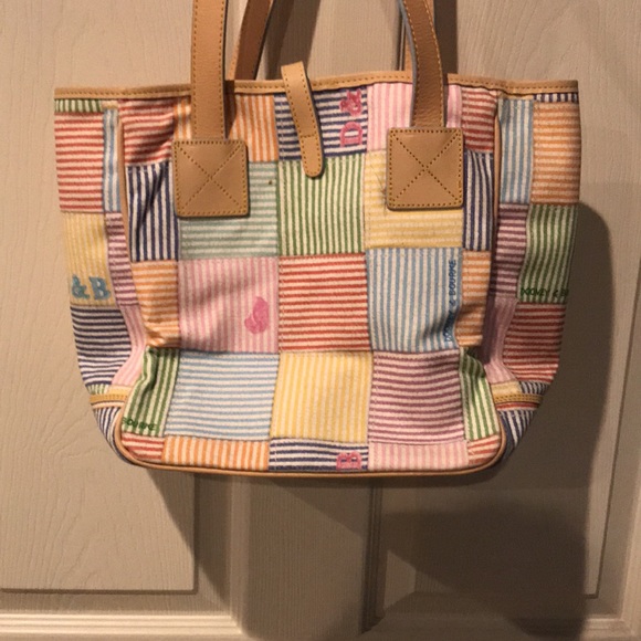 Dooney and Bourke Striped Patchwork Pastel Bag - Picture 4 of 13